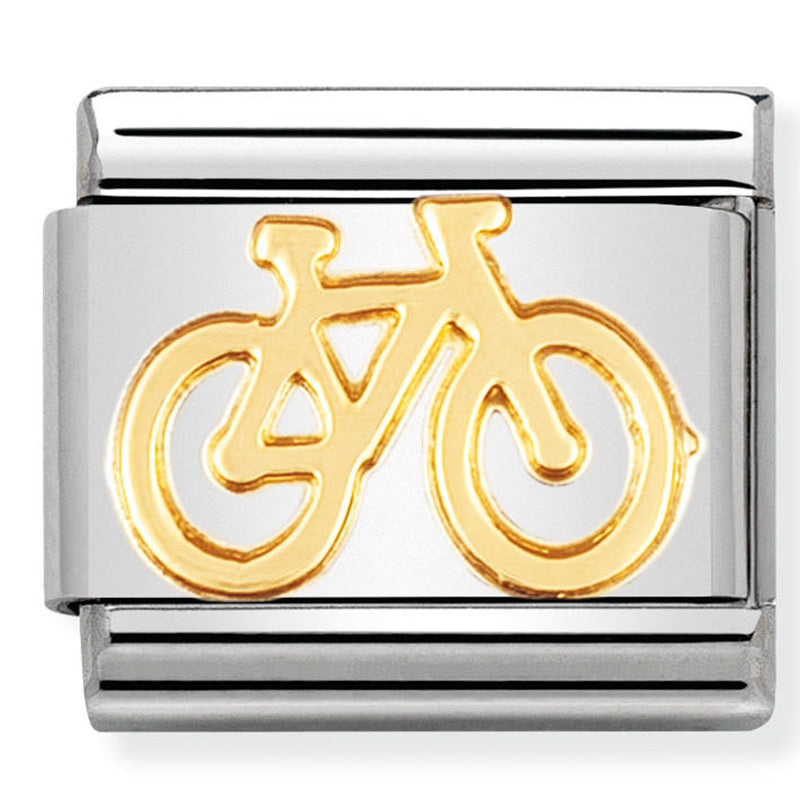 Nomination Composable 030108/04 Steel and 18ct Yellow Gold Bike