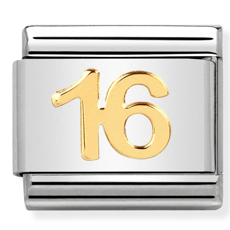 Nomination Composable 030109/35 Steel and 18ct Yellow Gold 16