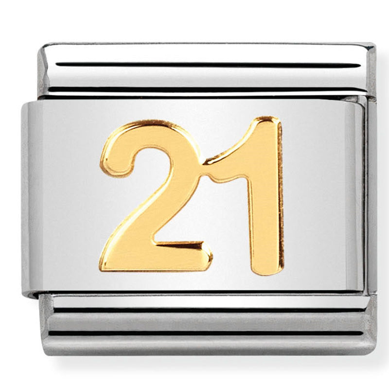 Nomination Composable 030109/36 Steel and 18ct Yellow Gold 21