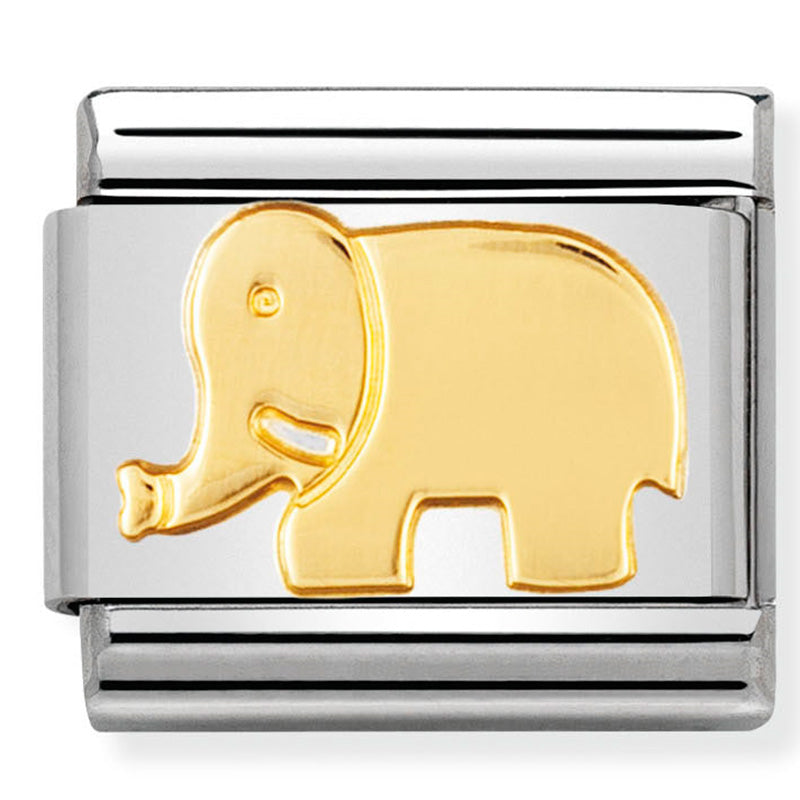 Nomination Composable 030112/08 Steel and 18ct Yellow Gold Elephant
