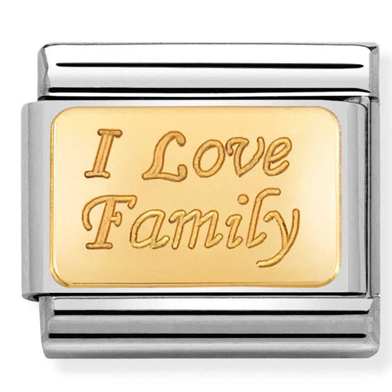 Nomination Composable 030121/33 Steel & 18ct Gold (I Love Family)