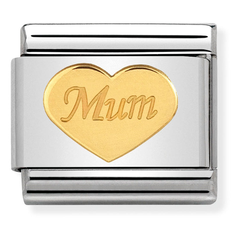 Nomination Composable 030162/38 Steel & 18ct Gold (Mum Heart)