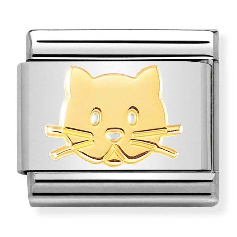 Nomination Composable 030162/53 Steel &18Ct Gold (Cat Snout)