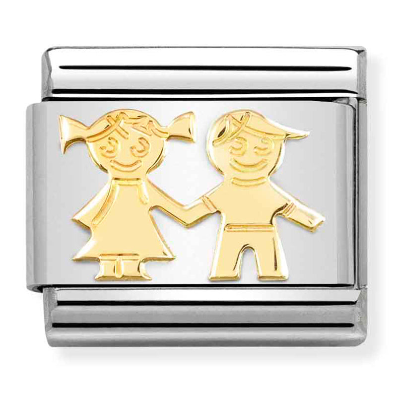 Nomination Composable 030162/69 Steel & 18ct Gold (Sister & Brother)