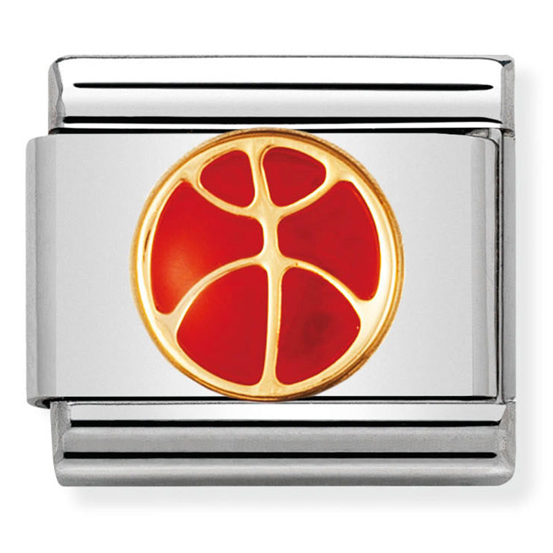 Nomination Composable 030203/08 Steel, Enamel & 18Ct Gold (Basketball)