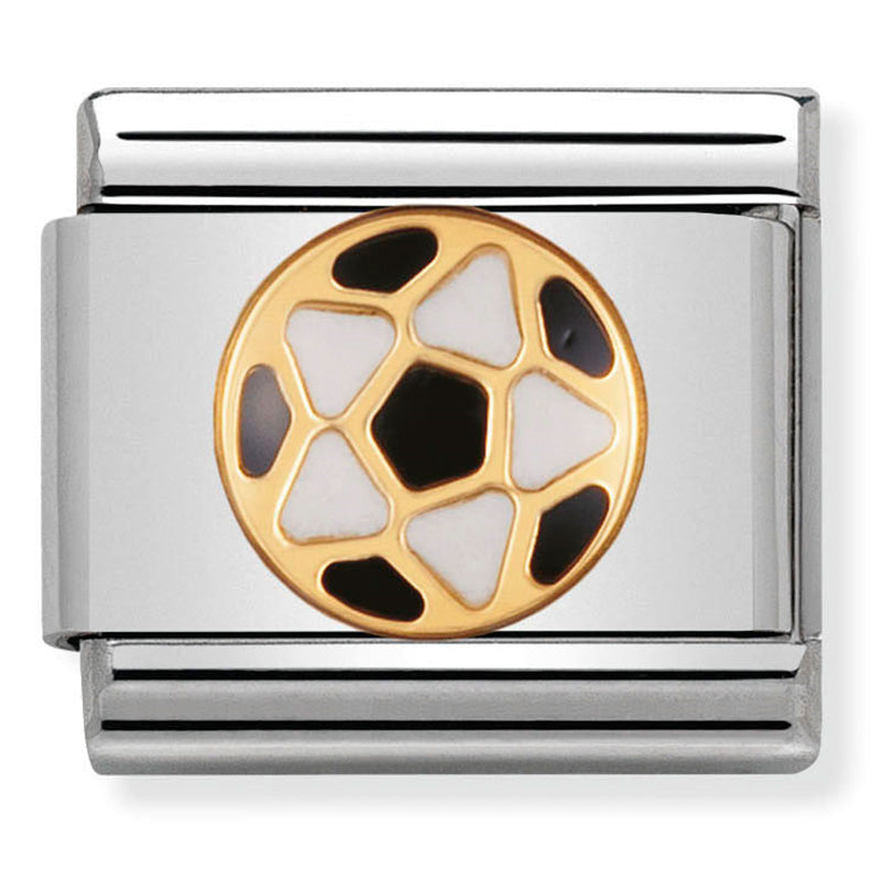 Nomination Composable 030204/17 Steel And 18ct Black And White Enamel Ball
