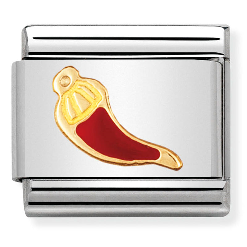 Nomination Composable 030205/24 Steel and 18ct Enamel Horn