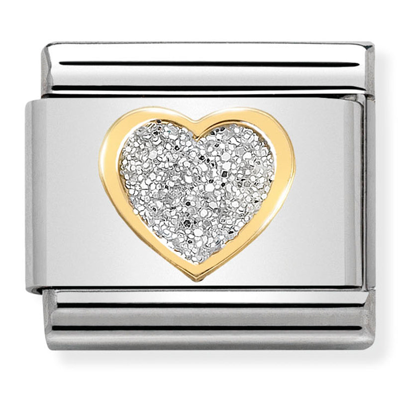 Nomination Composable 030220/02 18ct Yellow Gold Glitter Heart