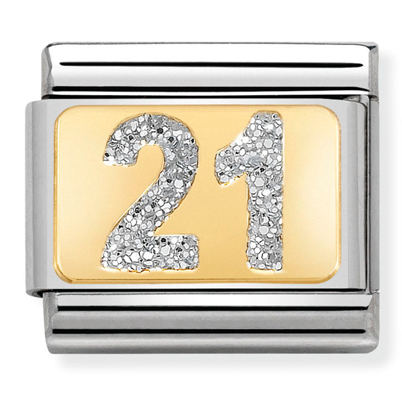 Nomination Composable 030224 /02 Steel with 18ct Yellow Gold Glitter 21