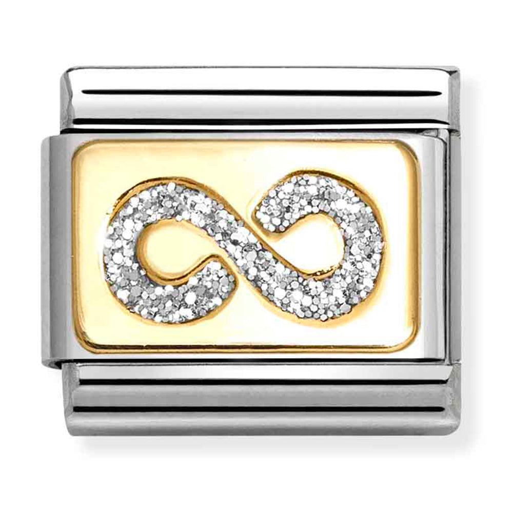 Nomination Composable 030224/ 06 Steel and 18ct yellow Glitter Infinhity