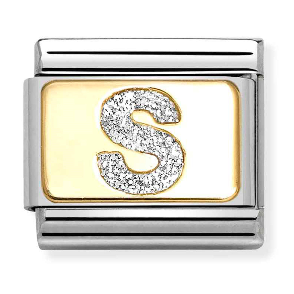 Nomination Composable 030291/19  Steel and 18ct Yellow Gold Glitter S