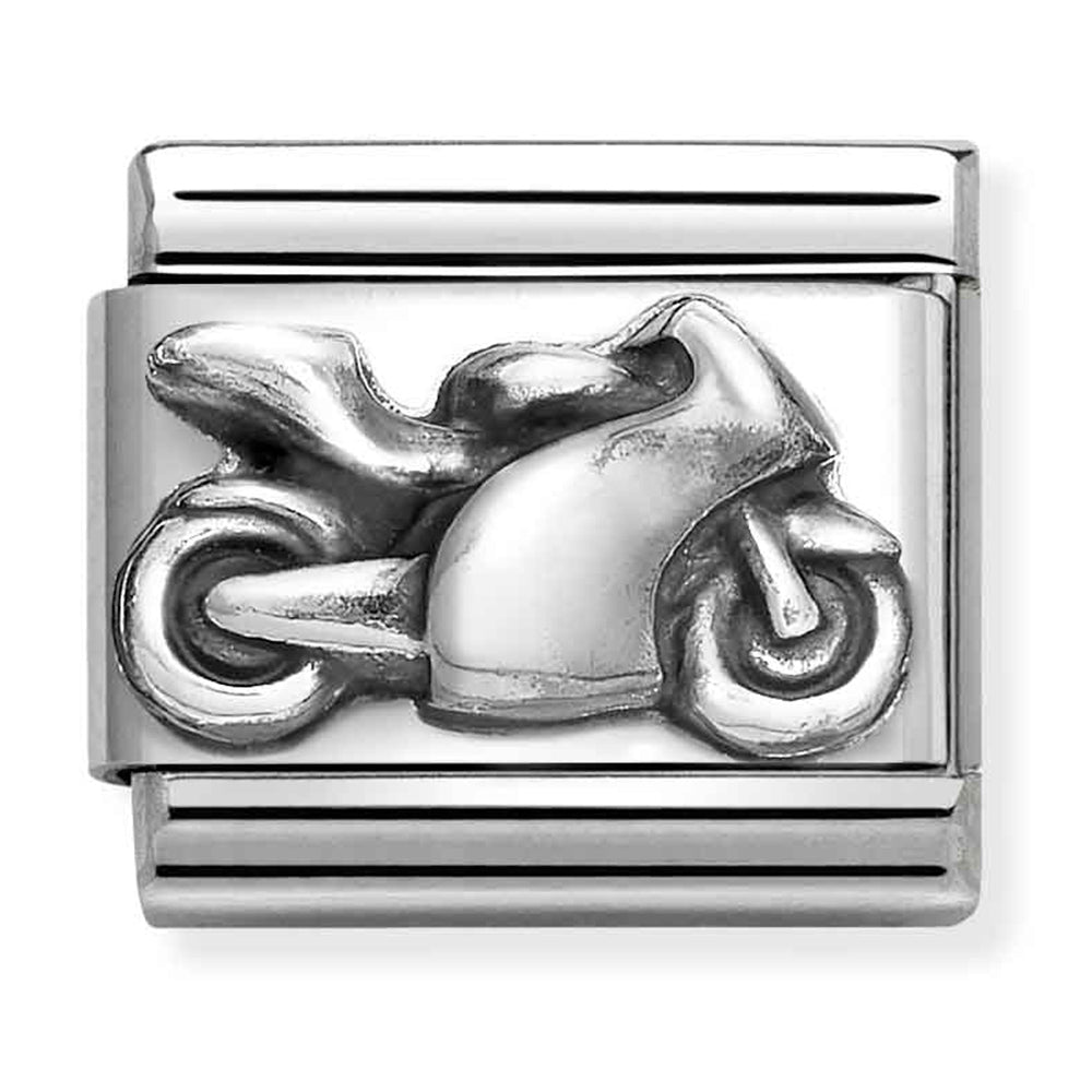 Nomination Composable 330101/69 Steel and Silver Motor bike