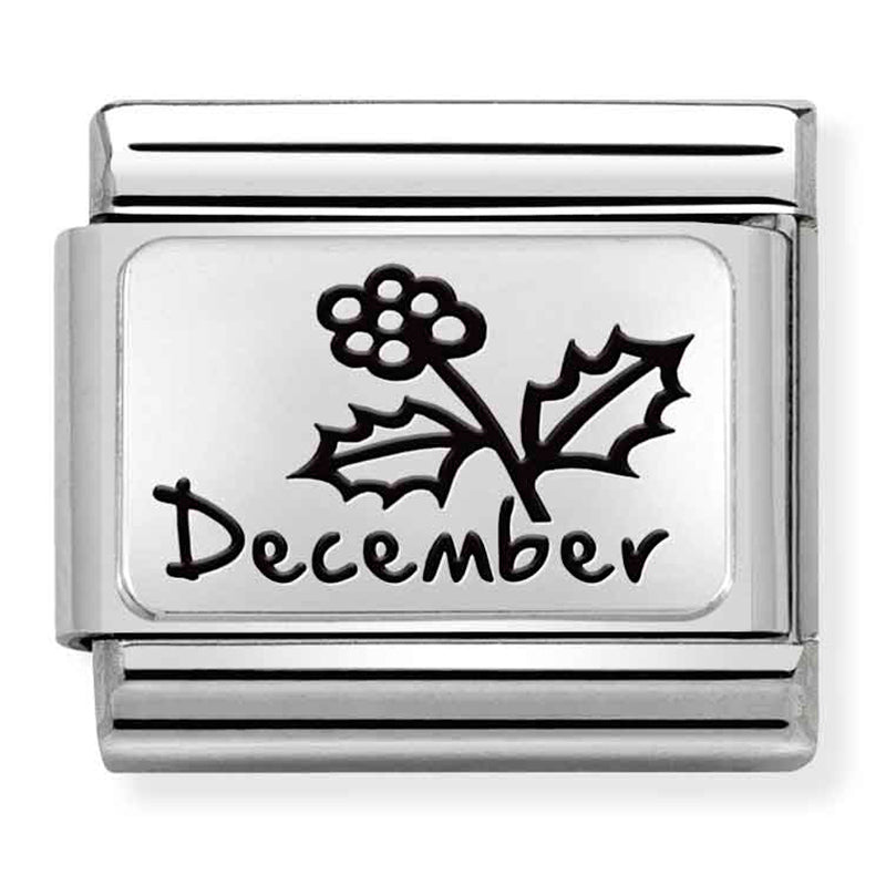 Nomination Composable 330112/24 Sterling Silver Month Flower Plate (December)