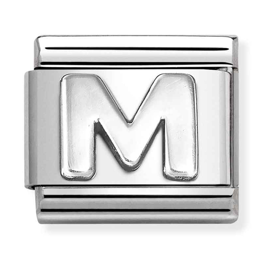 Nomination Composable Letter M Silver