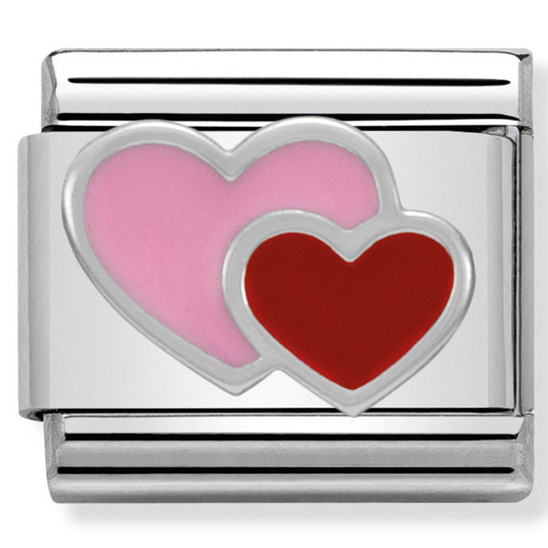 Nomination Composable 330202/16 Pink And Red Double Heart