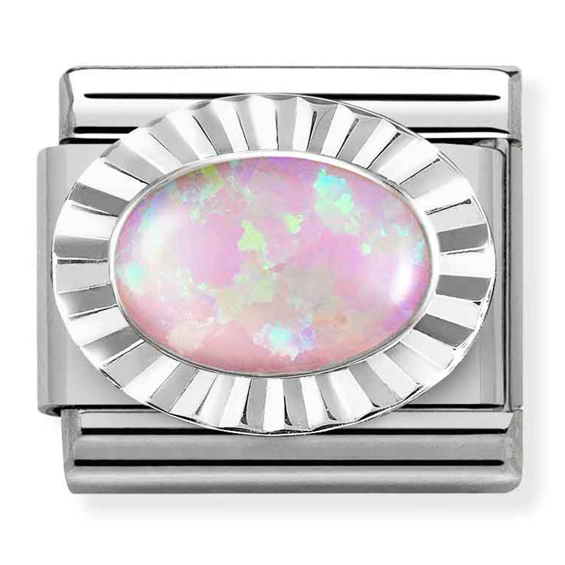 Nomination Composable 330507/38 Diamond Cut Oval Pink Opal