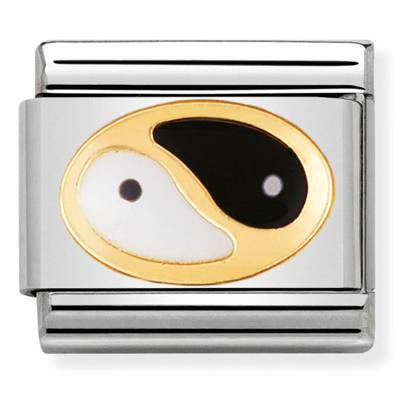 Nomination Composable 030208/23 Yin And Yang 18Ct Yellow Gold With Enamel