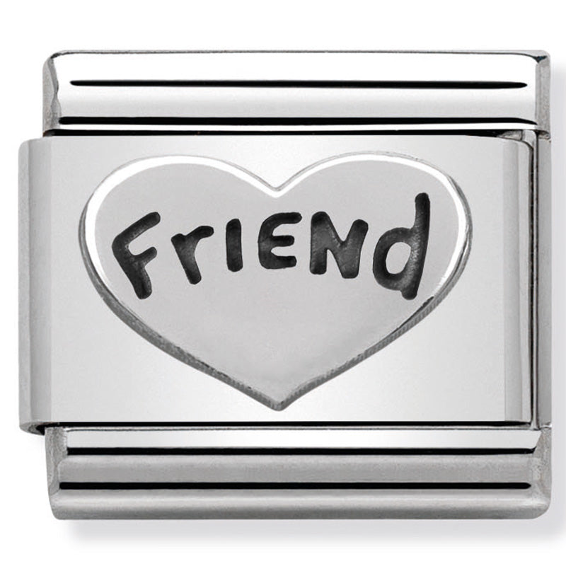 Nomination Composable 330101/18 Freind In A Heart Black Enamel