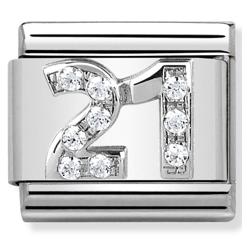 Nomination Composable 330304/19 Cz Number 21 Sterling Silver