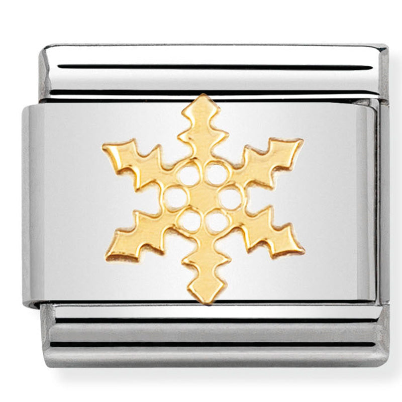 Nomination Composable 030109/14 Snowflake 18ct Yellow Gold