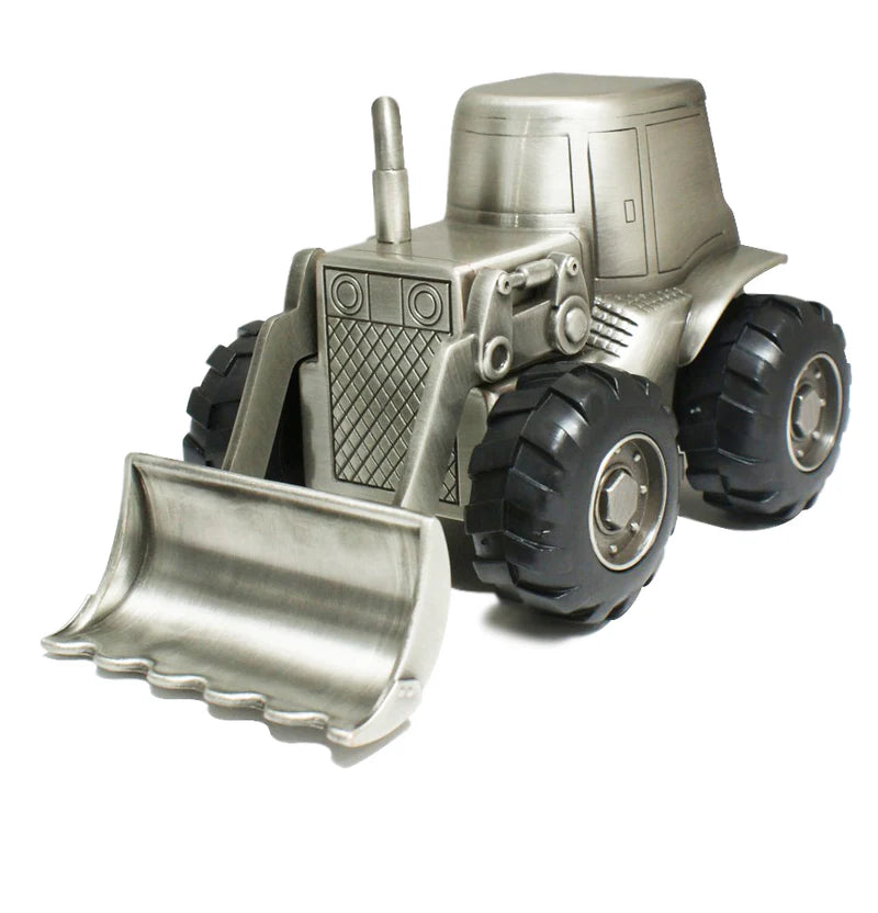 Pewter finish Digger/Tractorr Money Box