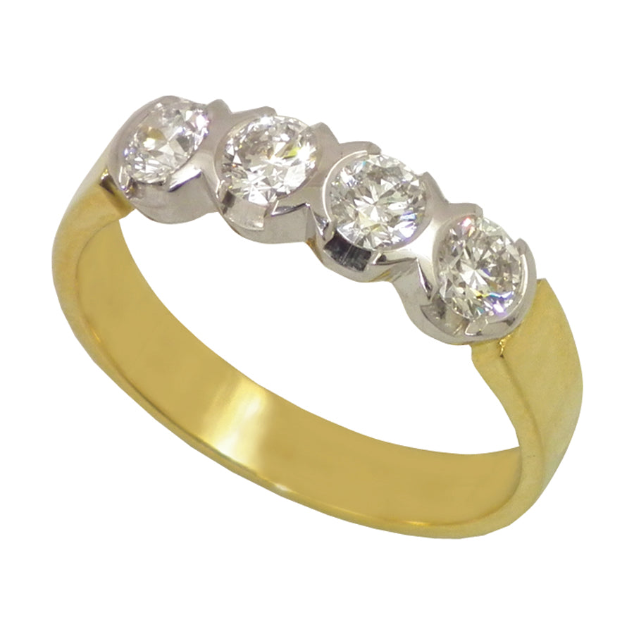 Yellow Gold Four Diamond Ring
