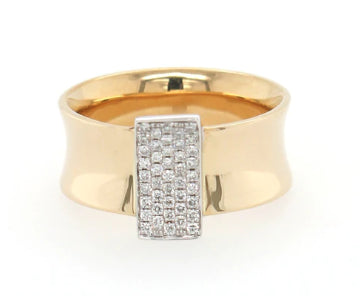 9Ct Yellow Gold Concave Diamond Ring
