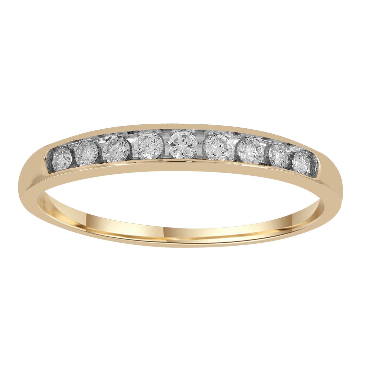 9Ct Yellow Gold Channell Set Ring