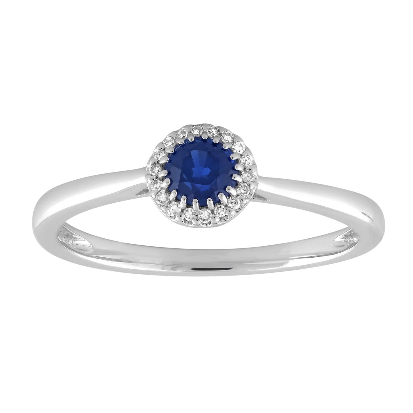 9Ct White Gold Sapphire And Diamond Cluster Ring