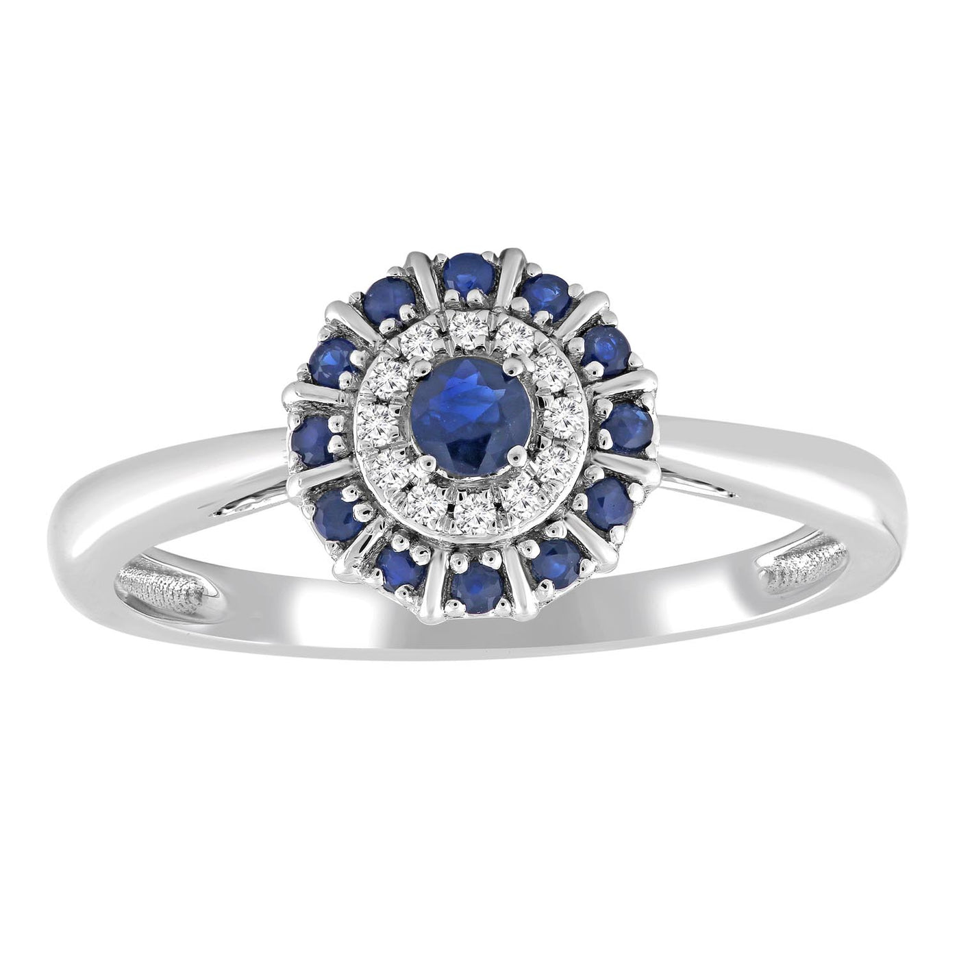 9Ct White Gold Sapphire And Diamond Ring