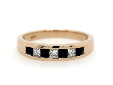 9Ct Yellow Gold Sapphire And Diamond Ring