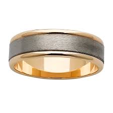9Ct Yellow Gold And Titanium Wedding Ring