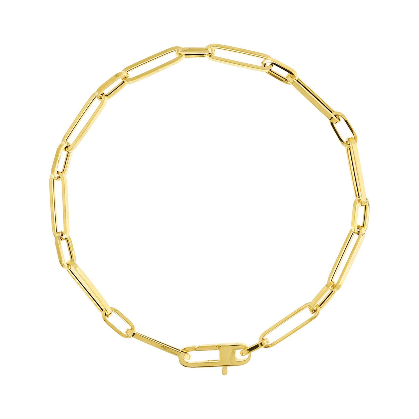 9Ct Yellow Gold Paper Clip Link Bracelet