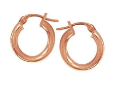 9ct Rose Gold 10mm Round Hoop Earrings