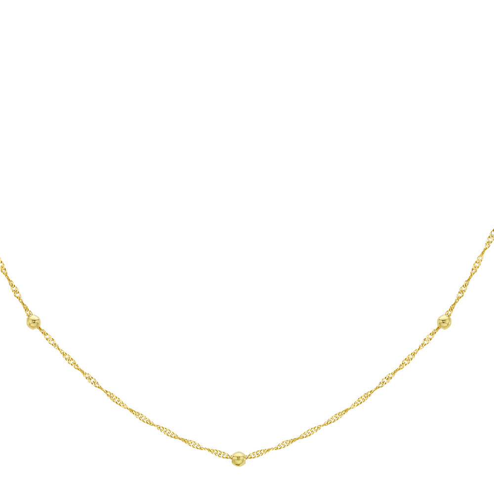 9Ct Yellow Gold Ball And Twist Chain