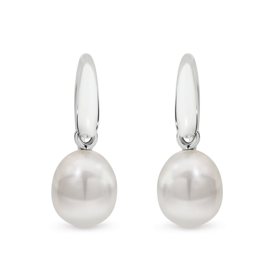 Sterling Silver Hook Drop Pearl Earrings