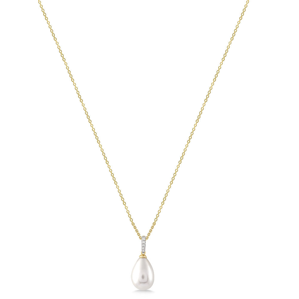 9ct Pearl & Diamond Necklace