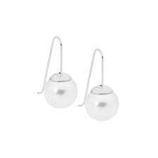 Stainless Steel And12mm Pearl Earrings