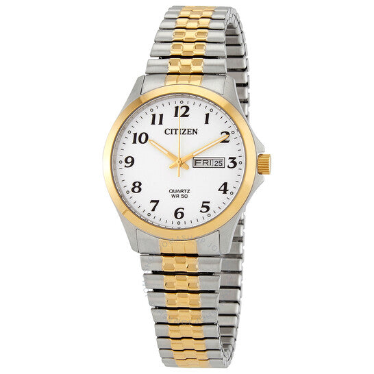 Mens Tcitizen Wo-Tone Analogue Watch With Expanding Strap