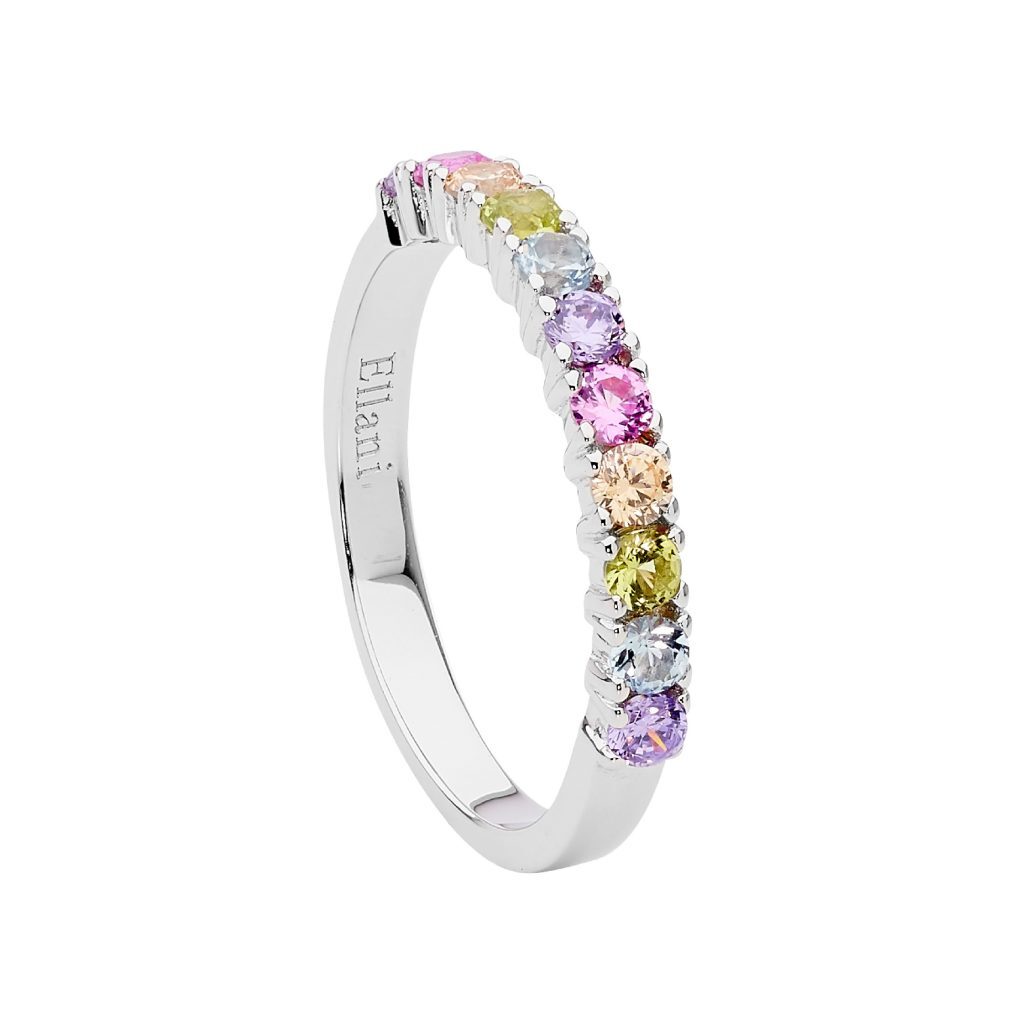 Sterling Silver Pastel Colour Cubic Zirconia Ring