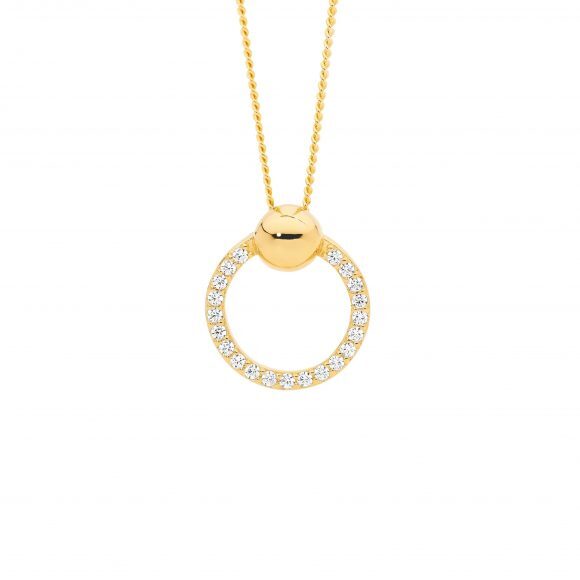 Gold Plated Sterling Silver Circle Necklace