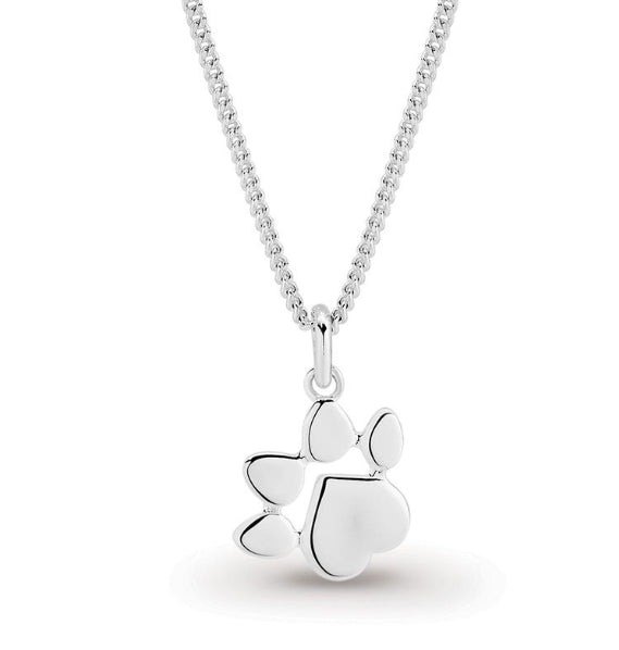 Sterling Silver Best Friends Paw Print Pendant & Chain