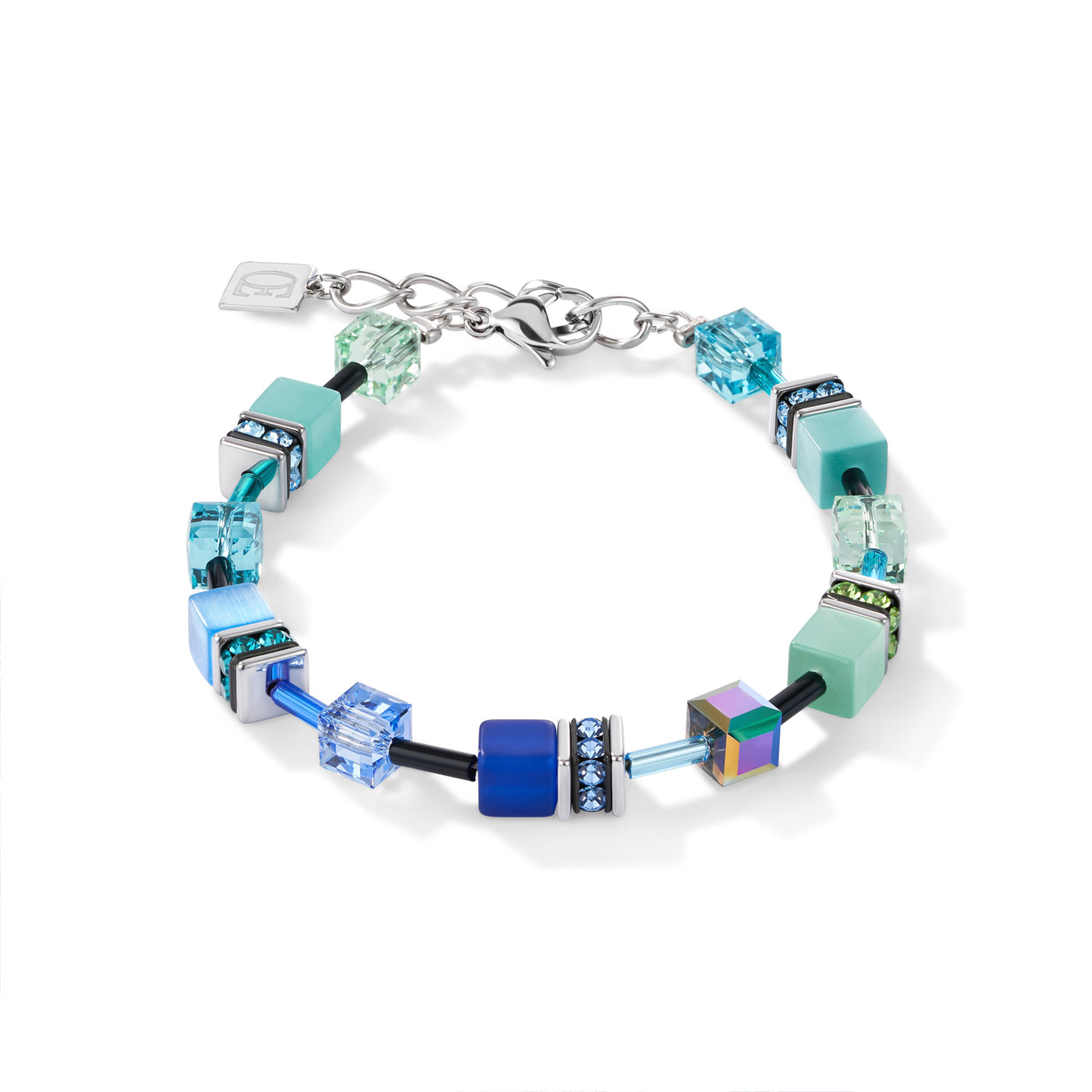 Coeur De Lion Geo-Cube Blue And Green Bracelet