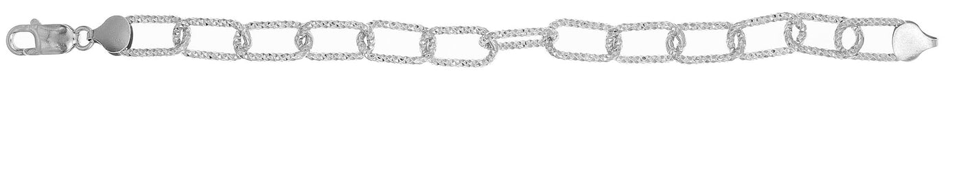 19Cm Womans Sterling Silver Paperclip Bracelet