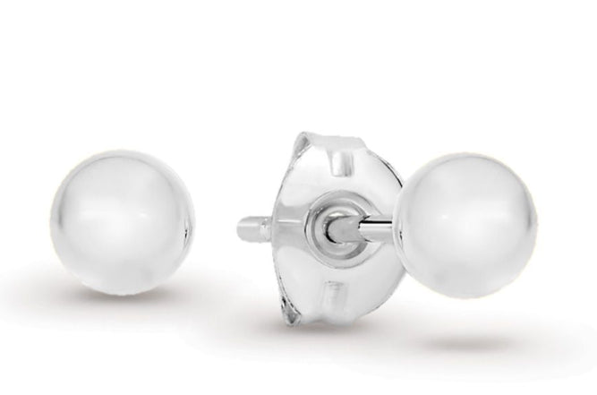 Sterling Silver 4Mm Round Ball Studs
