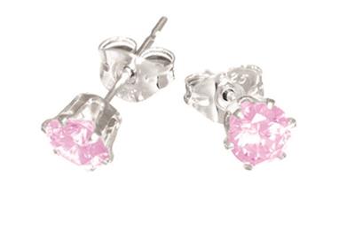 Pink Cz Earrings