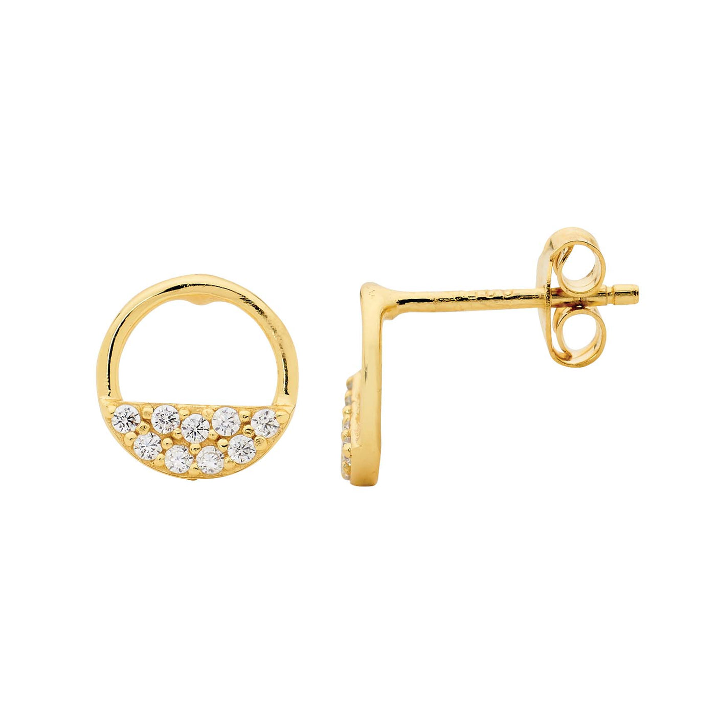 Gold Plated Sterling Silver CZ Studs