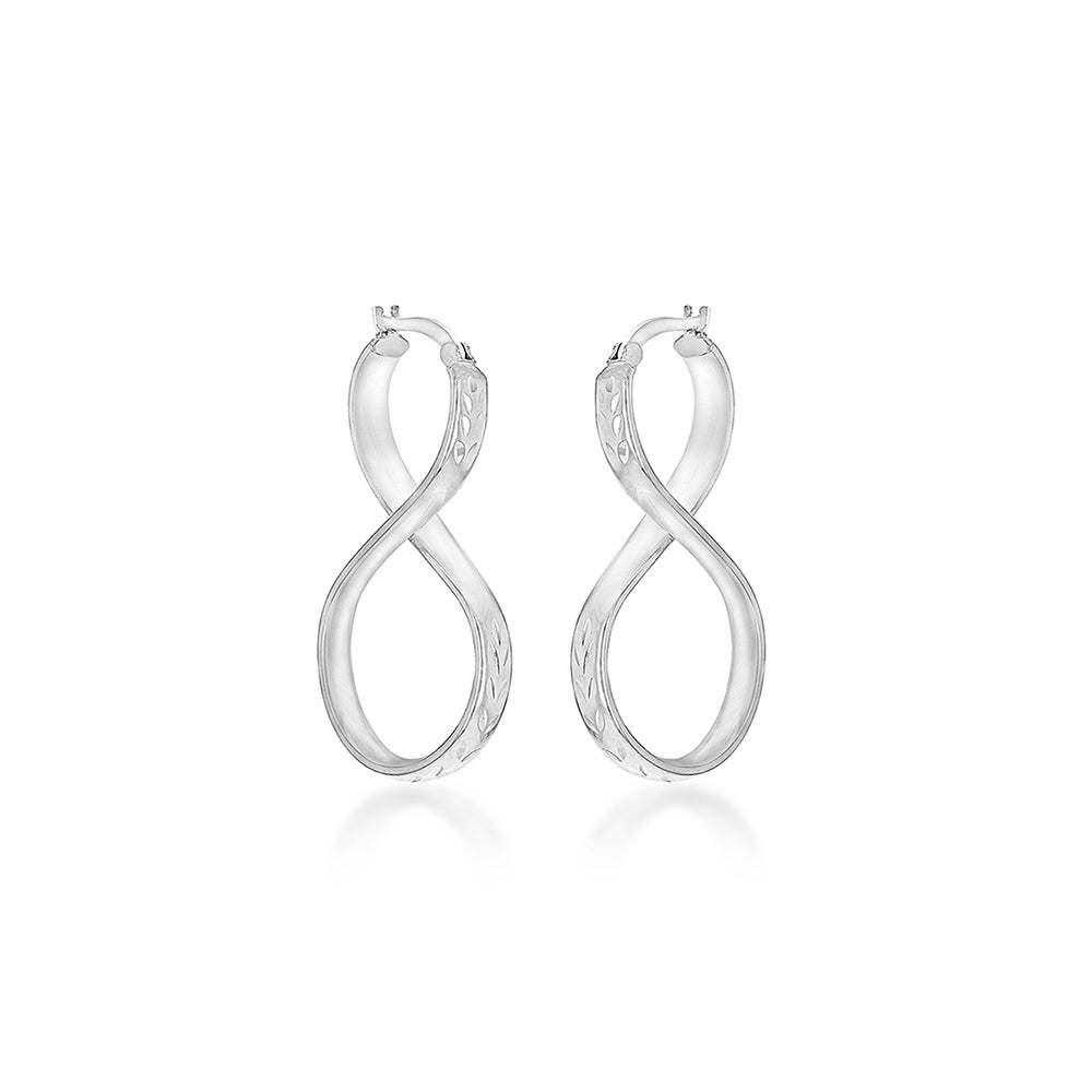 Sterling Silver Figure 8 Hoop Earrings