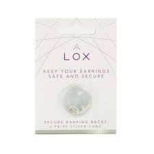 Lox silver 2 pair pack secure earring backs