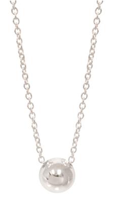 Sterling Silver Cable Chain With Ball Pendant